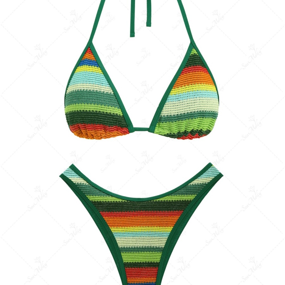 Colorful Striped Bikini Set NWT